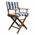 Whitecap Teak Newport Director's Chair with Navy/White Striped Cushion Seat 61040